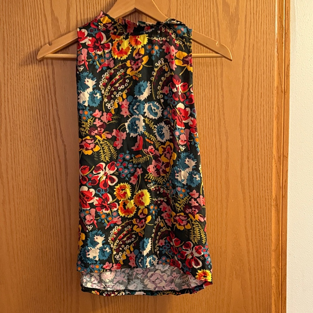 LOFT Multicolor Floral High Low Skirt